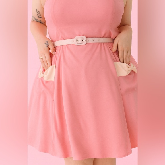 Torrid Retro Chic Fit & Flare Dress in Flamingo Plume Pink, Large, NWT! - Picture 7 of 16